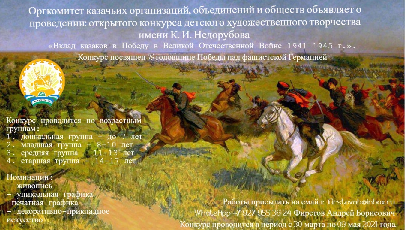 Итоги конкурса детского художественного творчества имени К.И. Недорубова «Вклад казаков в победу в Великой Отечественной войне 1941-1945 гг.»