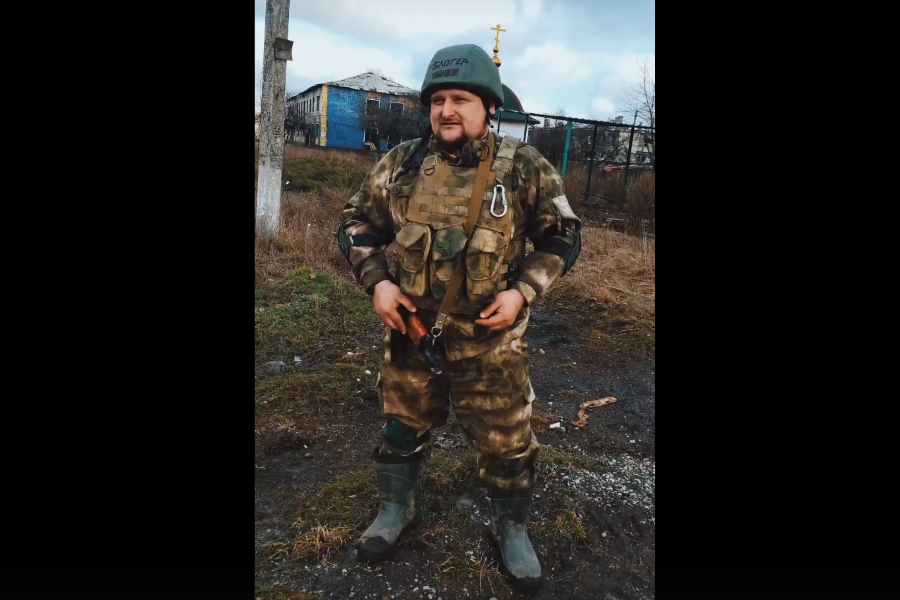 Курганский казак с позывным «Блогер» записывает видеоролики из зоны СВО